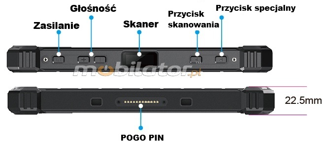 Mobipad 08DS-RTML wstrzsoodporny przemysowy tablet Android 4G LTE IP68